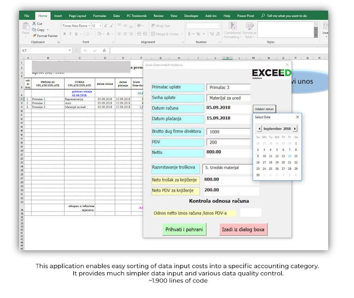 Excel application - dashboard