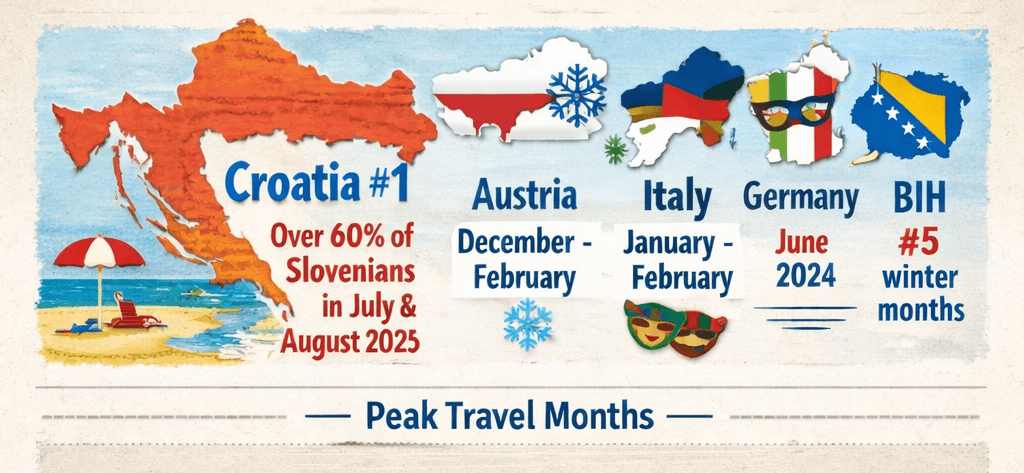 Where Slovenians Travel and When