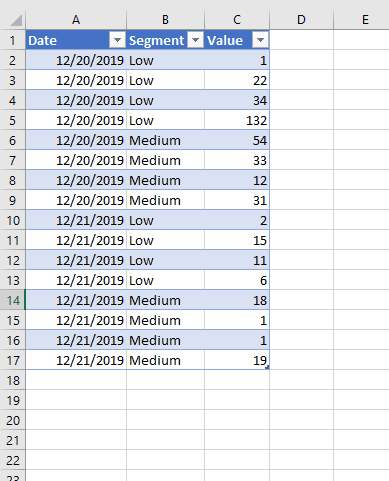 Excel data source